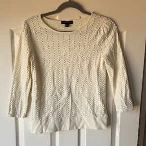 Ann Taylor Cream Knit Sweater